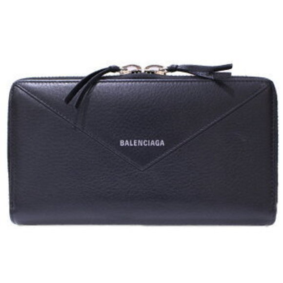 BALENCIAGA Continental Zip Wallet Black Leather Bag - Picture 1 of 9